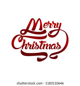 Christmas greeting card text. Merry Christmas lettering, vector illustration.