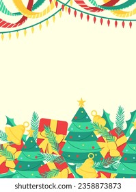 christmas greeting card with text space background for brochure banner and publication.
