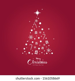 Christmas greeting card with christmas tree