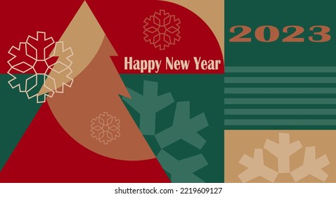 christmas greeting card with christmas tree