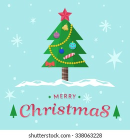 Christmas Greeting Card. Christmas tree