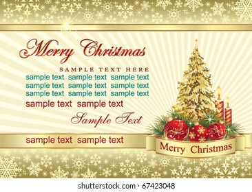 Christmas greeting card with christmas tree