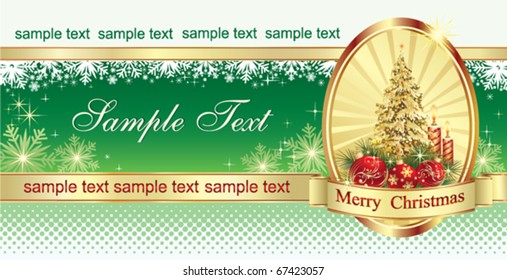 Christmas greeting card with christmas tree