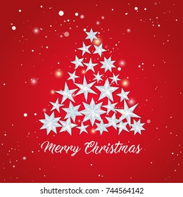 Christmas greeting card with Christmas tree. 