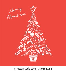 Christmas Greeting Card with Christmas tree design
