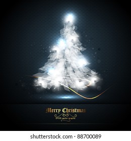 Christmas Greeting Card with Tree of Lights | EPS10 Graphic | Separate Layers Named Accordingly