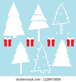 Weihnachtsgrußkarte mit Weihnachtsbaum, Vektorgrafik.