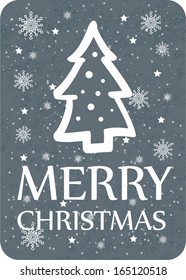 Christmas Greeting Card with Christmas Tree. Vector illustration