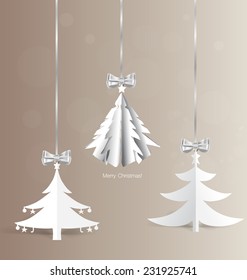 Christmas greeting card with Christmas tree, vector illustration.