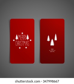 Christmas Greeting Card with Christmas tree, vector illustration.
