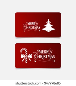 Tarjeta de felicitación de Navidad con árbol de Navidad, ilustración vectorial.