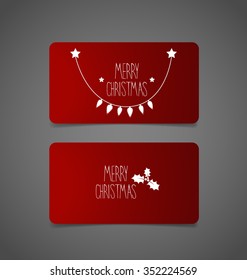 Christmas Greeting Card with Christmas tree, vector illustration.