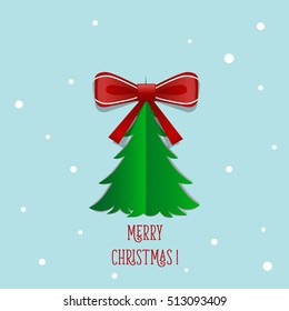 Cartão de Natal com árvore de Natal. Ilustração vetorial