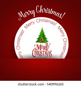 Christmas Greeting Card with Christmas tree. Vector illustration.