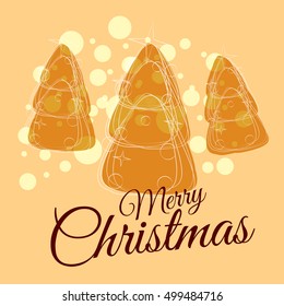 Christmas Greeting Card. Trend design element for xmas decorations and posters. Vector illustration