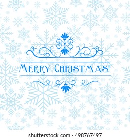 Christmas greeting card, typographical background, vector illustration
