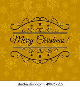 Christmas greeting card, typographical background, vector illustration
