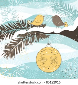 Christmas greeting card, vector