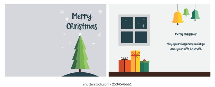 Christmas greeting card. Vector background. 
