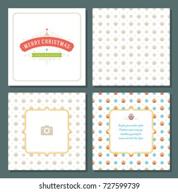 Christmas greeting card vector design and pattern background, with place for Merry Christmas holidays wish and family photo. Christmas greeting card vector design and pattern background, with place for Merry Christmas holidays wish and family photo.