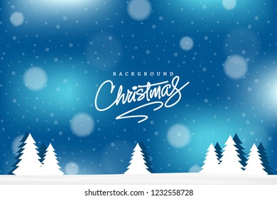  Christmas greeting card vector design,winter landscape with sno