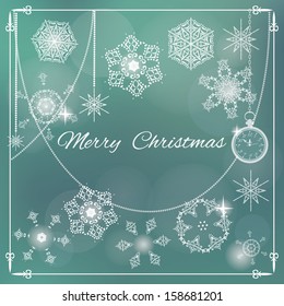 Christmas greeting card. Vector illustration.