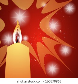 Christmas Greeting Card , vector illustration ,Happy New Year Card ,christmas candle.