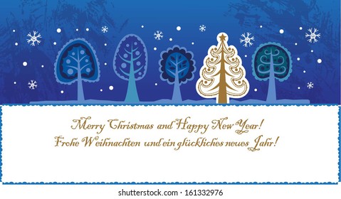  Christmas greeting card. Vector illustration. 
