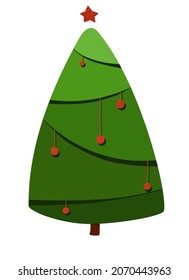 Christmas greeting card. Vector illustration on white background.