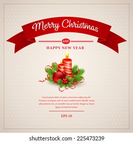 Christmas greeting card. Vector illustration