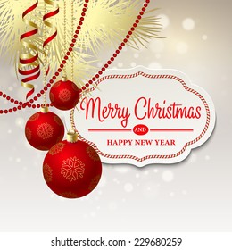 Christmas greeting card. Vector illustration