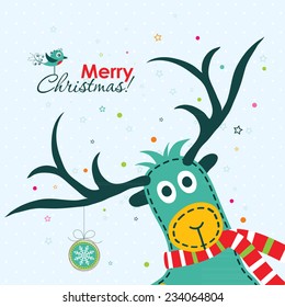 Christmas greeting card, vector illustration
