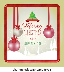 Christmas Greeting Card. Vector illustration.