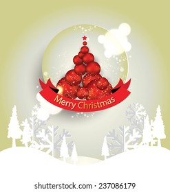 Christmas Greeting Card. Vector illustration.