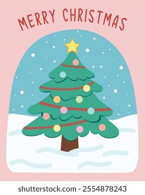 Christmas greeting card vector illustration. Merry christmas post card. Merry christmas poster . Modern beautiful christmas card, poster, banner design  templates with typography.