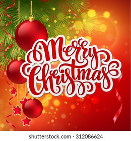 Christmas greeting card. Vector illustration EPS 10