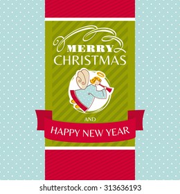 Christmas greeting card, vector illustration