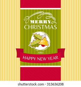 Christmas greeting card, vector illustration