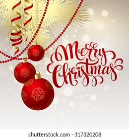 Christmas greeting card. Vector illustration 