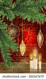 Christmas greeting card, vector illustration for your design, eps10