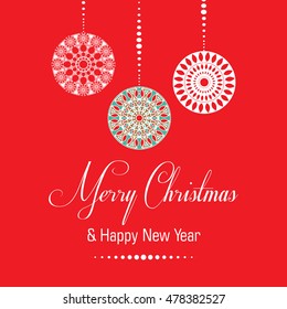 Christmas greeting card. Vector illustration.