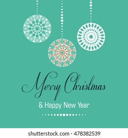 Christmas greeting card. Vector illustration.