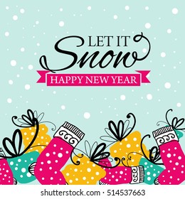 Christmas greeting card Vector illustration