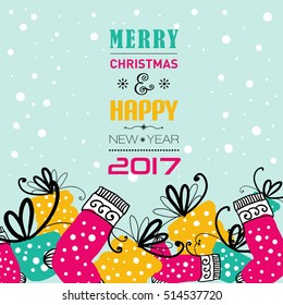 Christmas greeting card Vector illustration