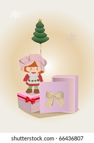 Christmas greeting card- Vector illustration