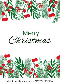 Christmas Greeting Card Vector template and Happy New year. Concept for cover, invitation card, website banner, social media story and post. Vector illustration