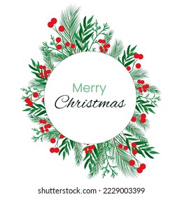 Christmas Greeting Card Vector template and Happy New year. Concept for cover, invitation card, website banner, social media story and post. Vector illustration
