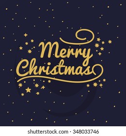 Christmas Greeting Card. Vector typography.
