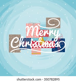 Christmas Greeting Card. Vector typography.