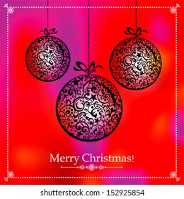 Christmas Greeting Card. Vintage card with Christmas ball. vector illustration 